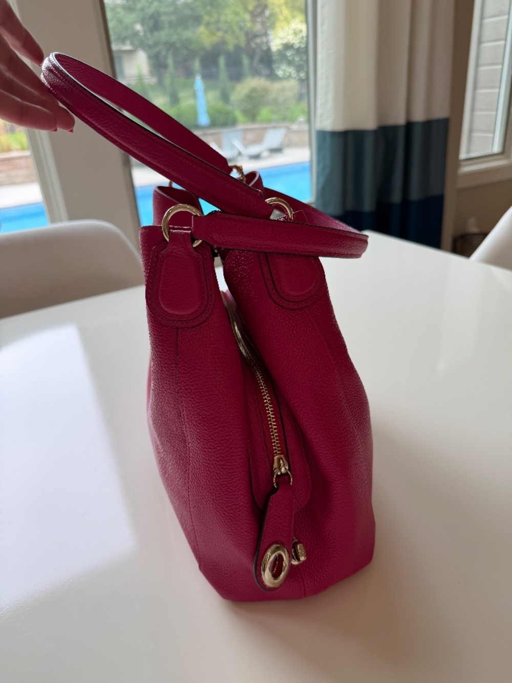 Coach Edie shoulder bag 31 in refined pebble leather, hot pink, NWOT - Picture 4 of 8
